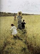 Ilia Efimovich Repin In the field of small road USA oil painting reproduction